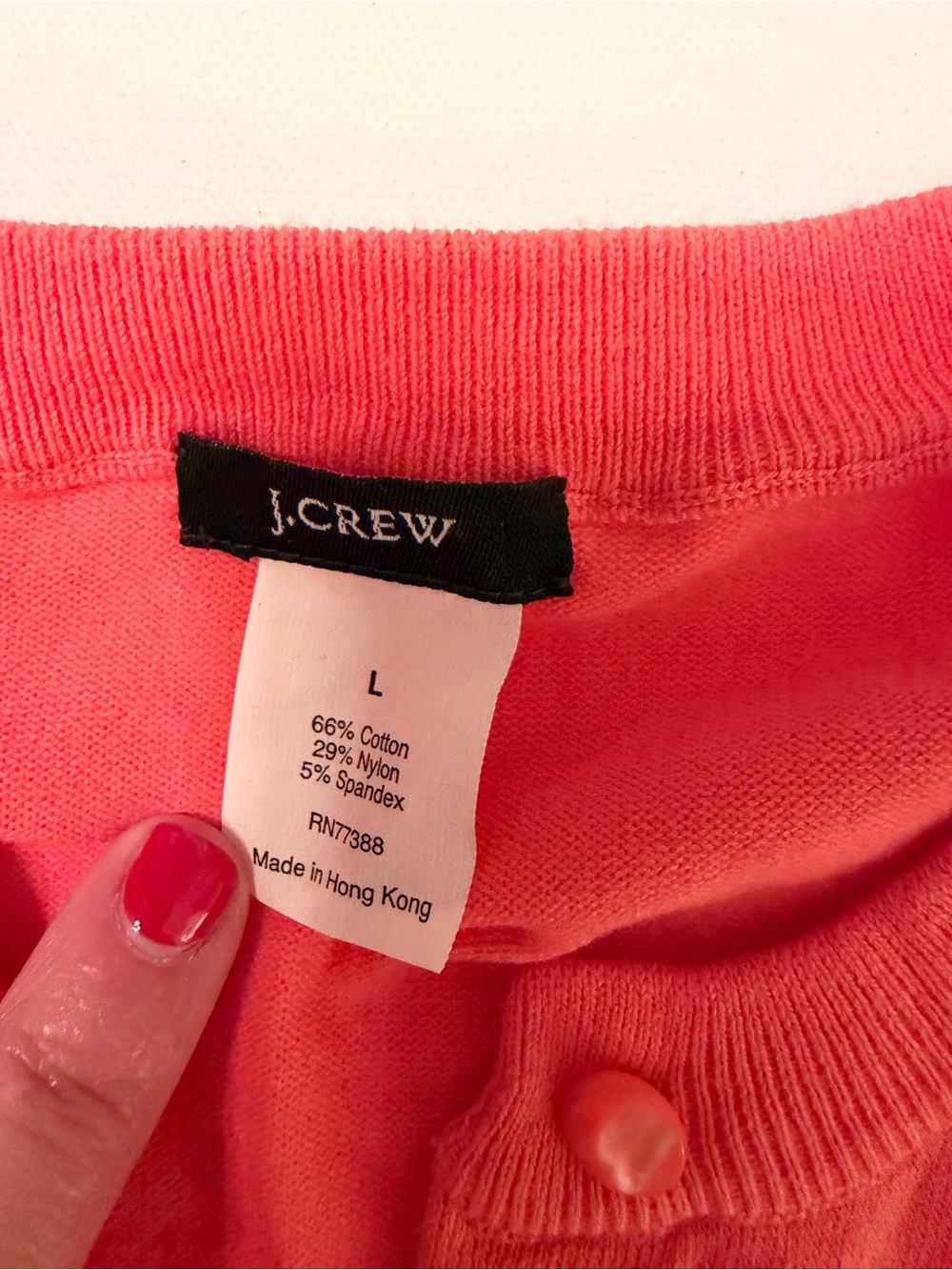 J. Crew Jackie Coral Round-Neck Button Cardigan - Picture 2 of 3